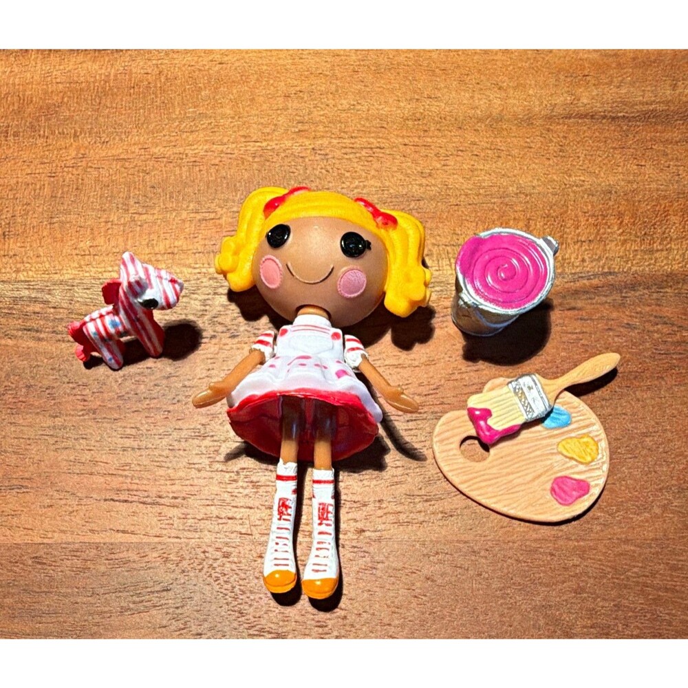 MGA Lalaloopsy Mini 3in Doll Blonde Curly Hair w/ Pet & Accessories Lot